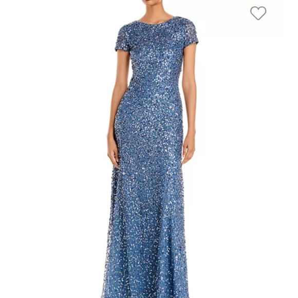 Adrianna Papell Cap Sleeved Sequin Gown - Picture 4 of 6
